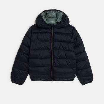 معطف منفوخ باللون الرمادي الداكن، للفتيان